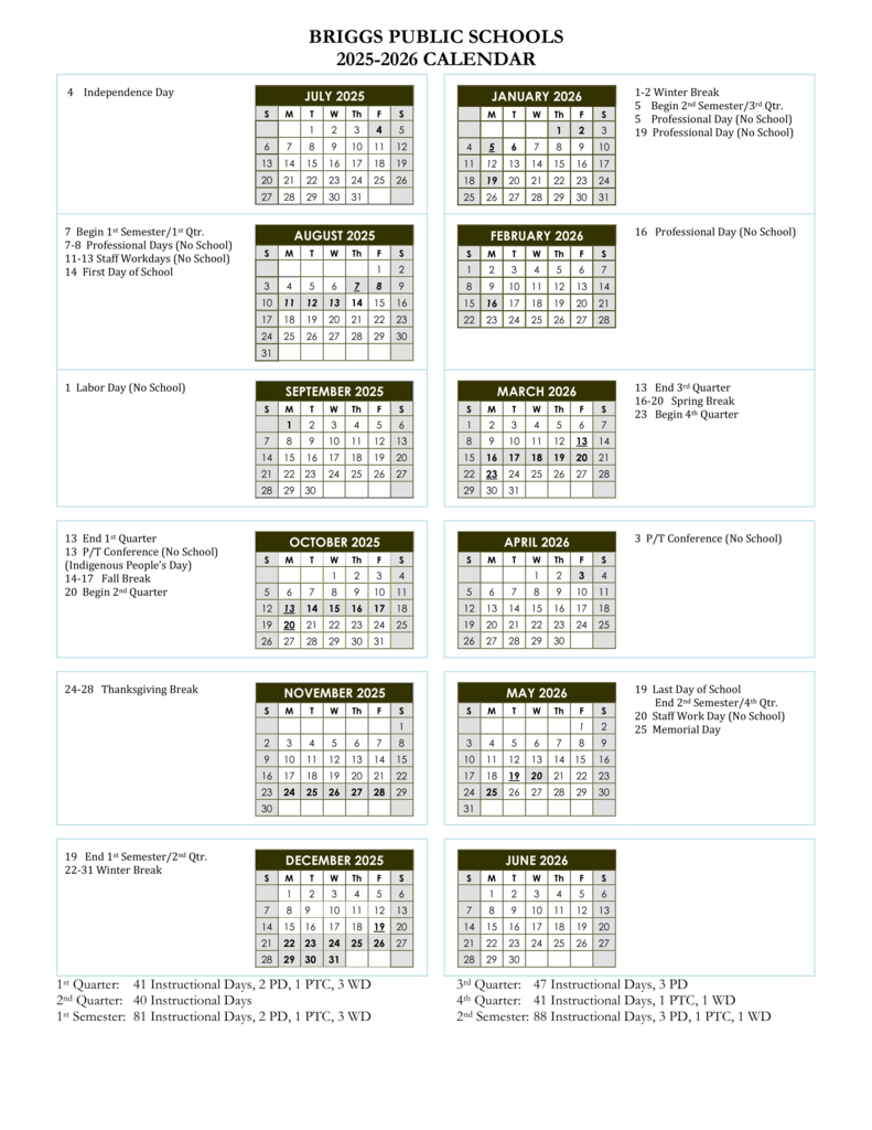 Updated 25-26 Calendar