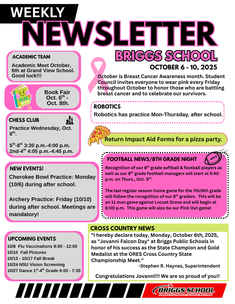 Briggs Weekly Newsletter