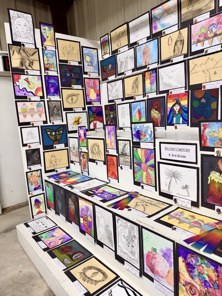 Brillion Elementary students’ artwork at the Calumet County Fair