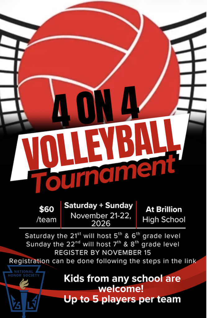 4 on 4 volleyball tournament flyer 
