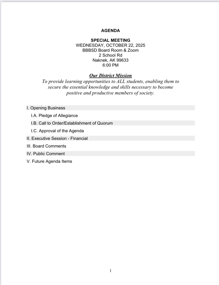 BBBSD Special Meeting 10/22/25