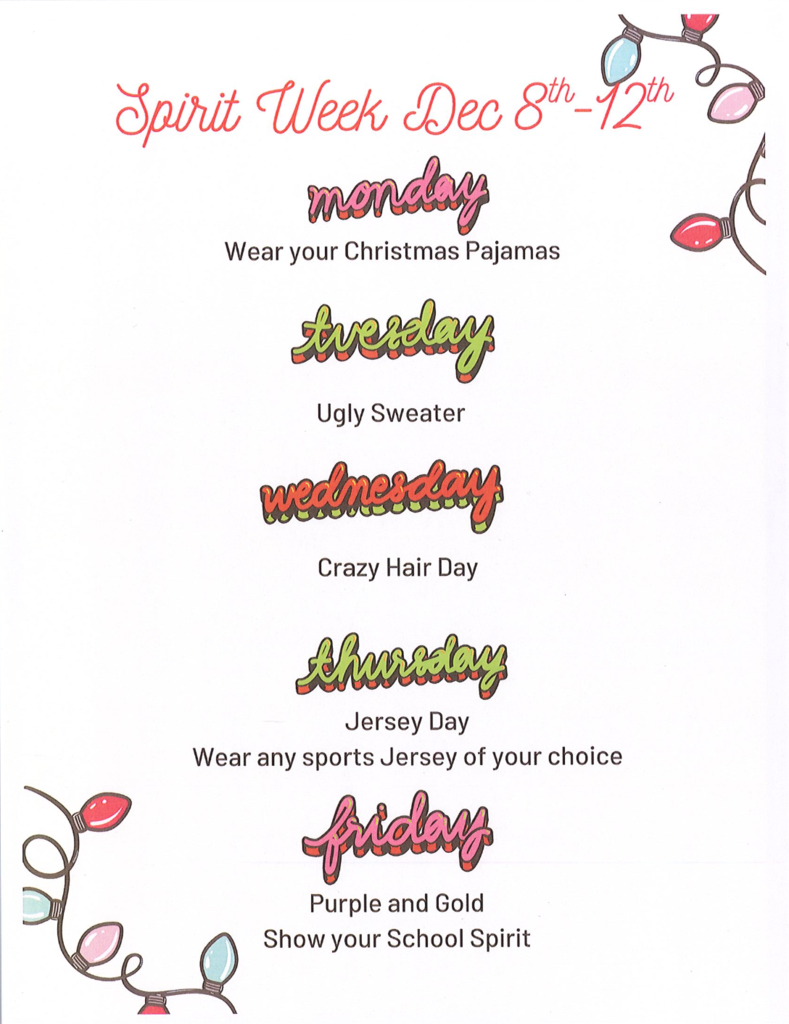 Dec 8-12 Spirit Week