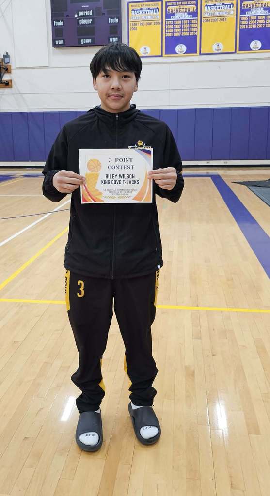 Skills contest: Free Throws: Titan Goodell from Koliganek (not pictured). 3 Point: Riley Wilson from King Cove