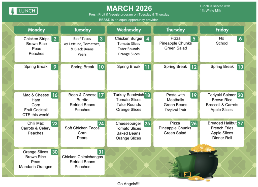 March Lunch Menu