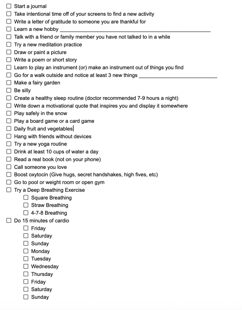 Mental Wellness Challenge