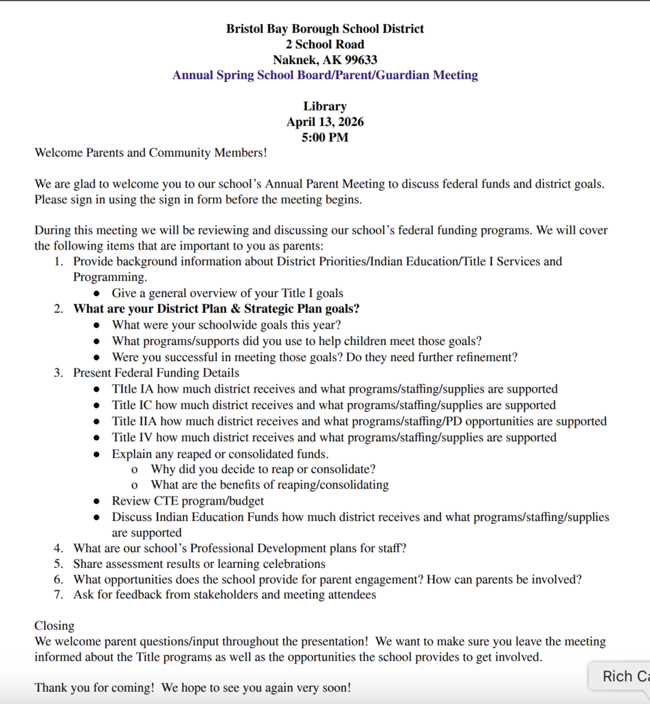 Title I Meeting Notice