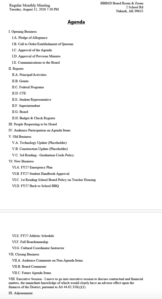 SB Agenda August 11