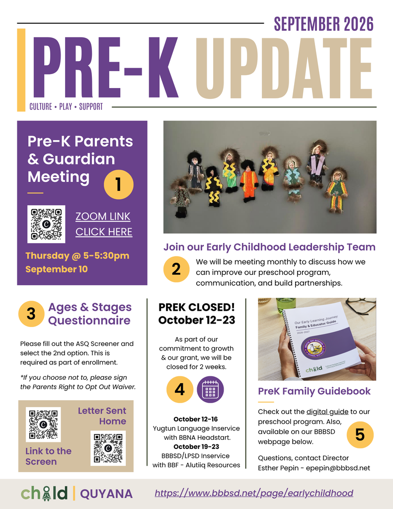PreK September Newsletter brings opportunity to join a parent informational meeting, join our leadership team and important closure notices. 