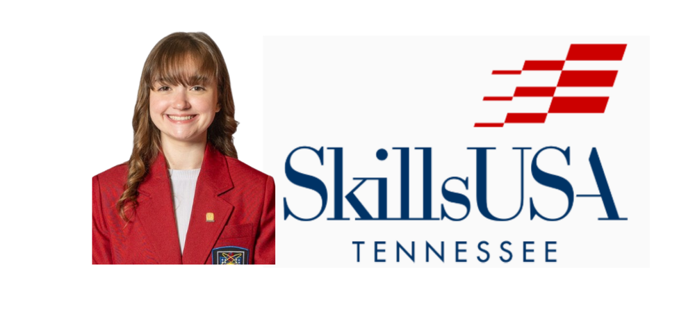Image of Alexis Kennedy with the Skills USA Tennessee logo.