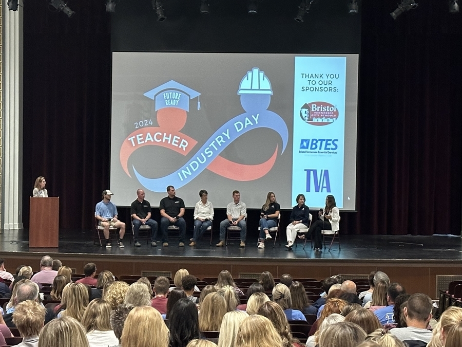 A panel of local industries and former BTCS students present to over 600 educators at Teacher Industry Day 24