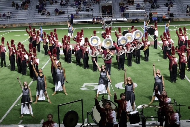 This is a picture of the Mighty Viking Band at John Battle's Band Competition.
