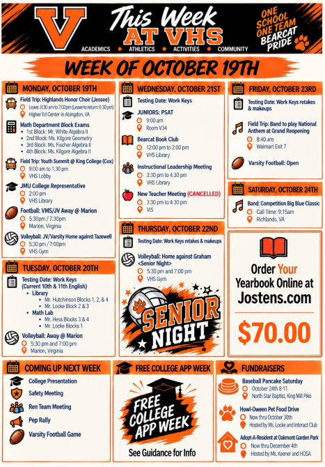 October 19th Newsletter