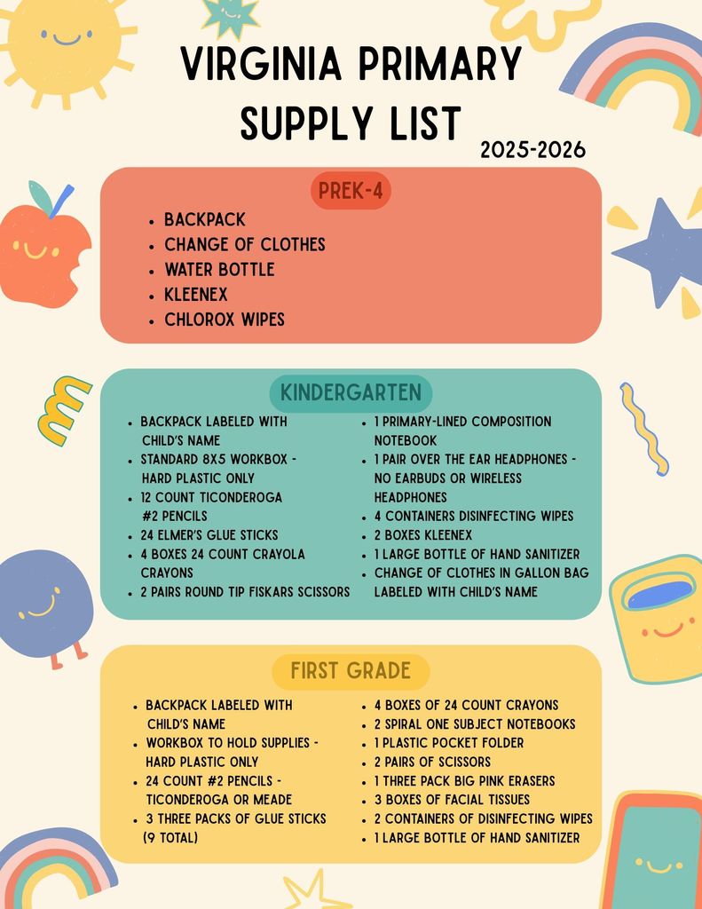 VA Primary Supply List 25-26