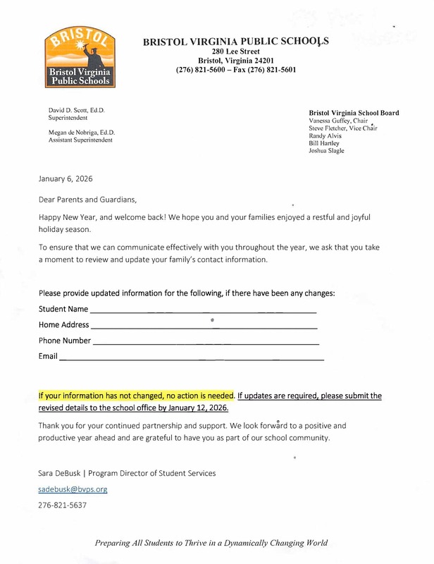 Parent Contact Information Update