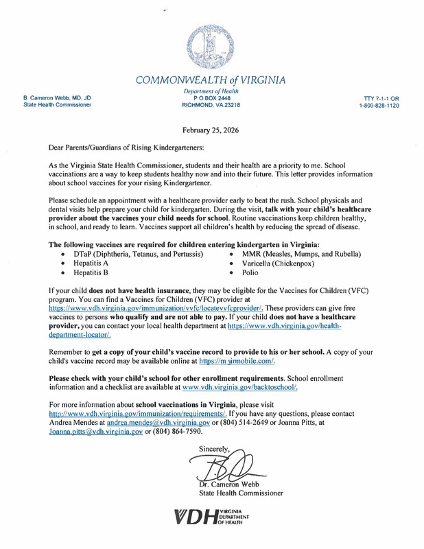 Rising Kindergartener Letter