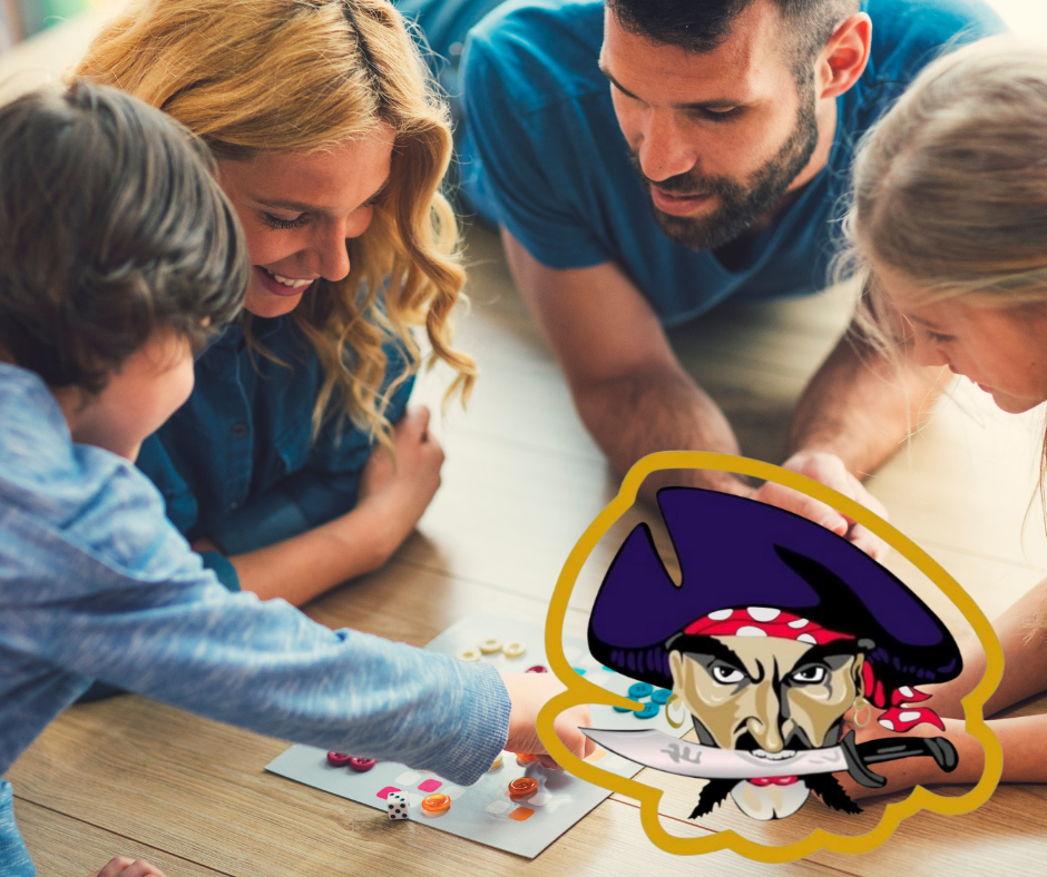 Family playing.a game