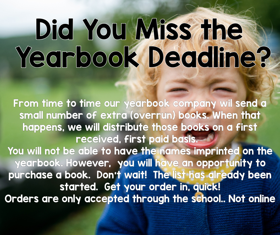 Yearbook Deadline passed - Sad kid