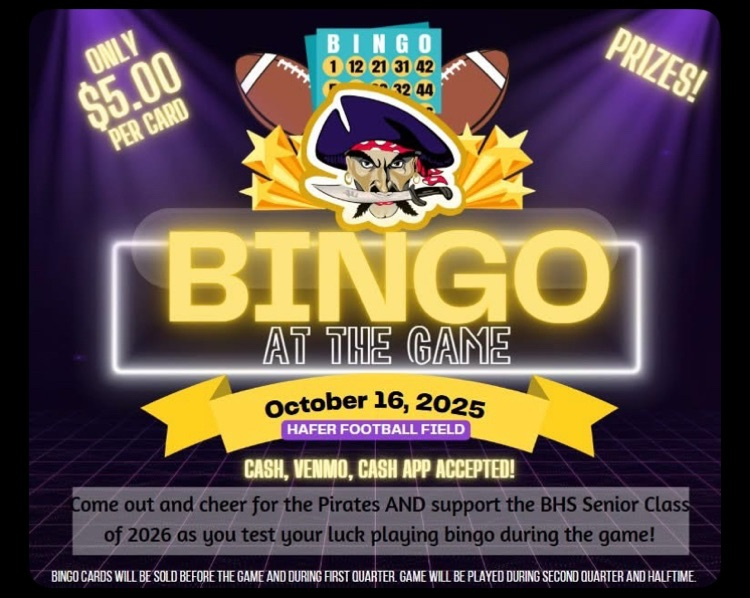 Project Graduation Bingo