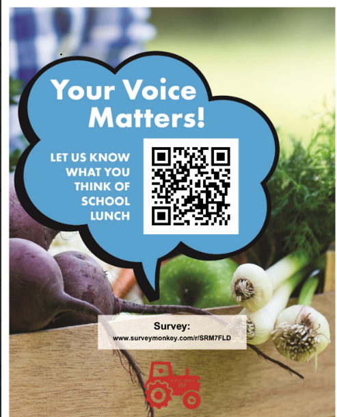 Your Voice Matters School Lunch Survey Flyer