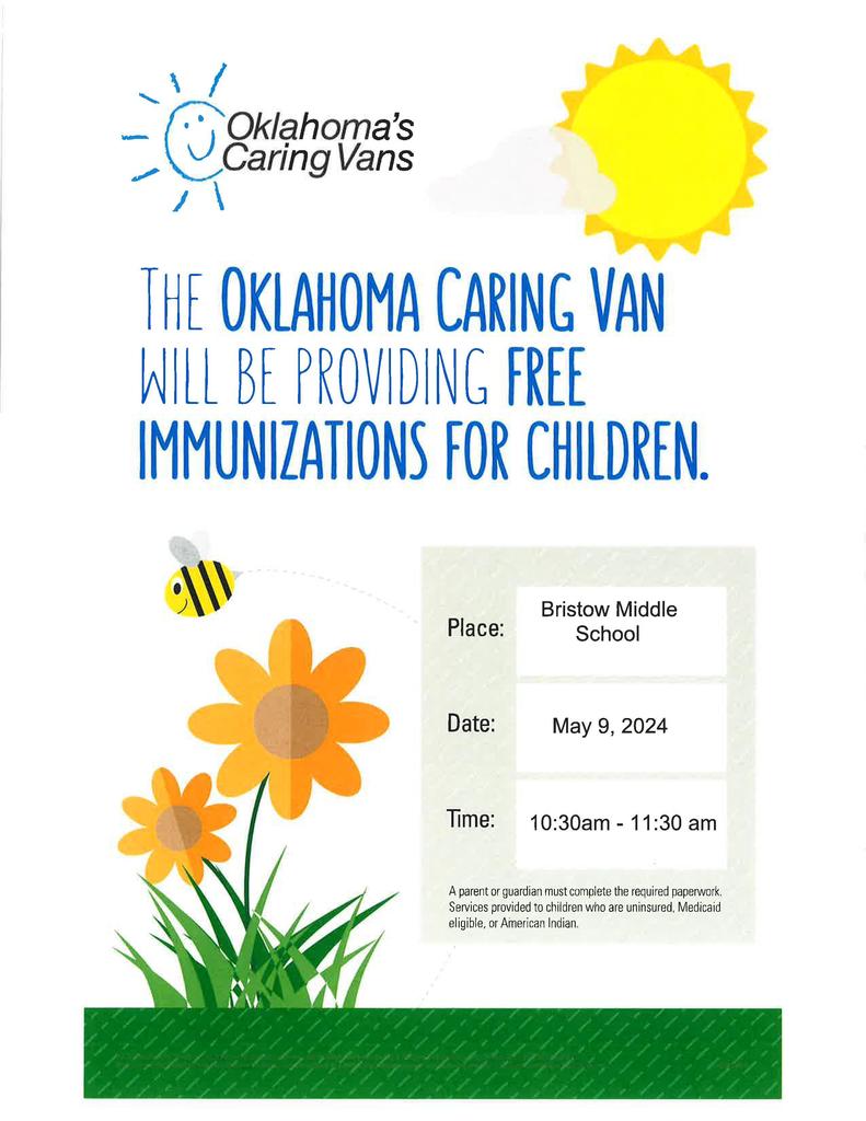 Middle School Caring Van Tomorrow!