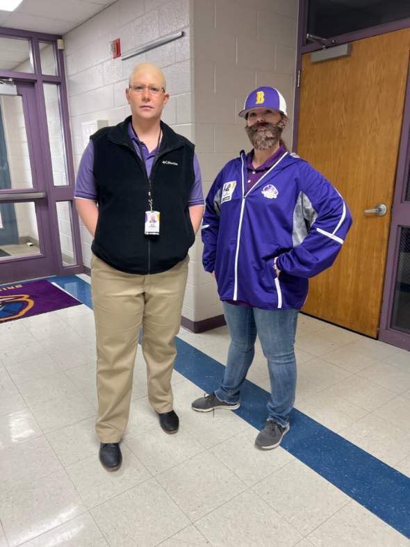 Teachers Dressed Up for Principal's Day