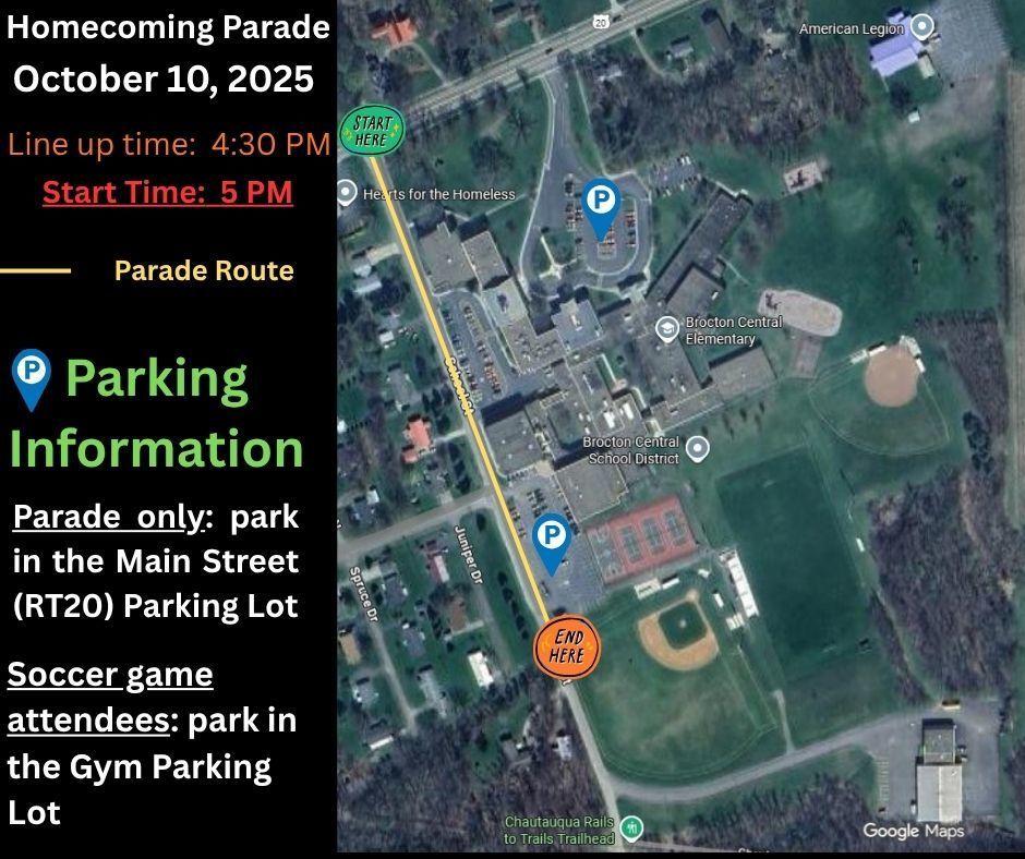 homecoming parade route graphic