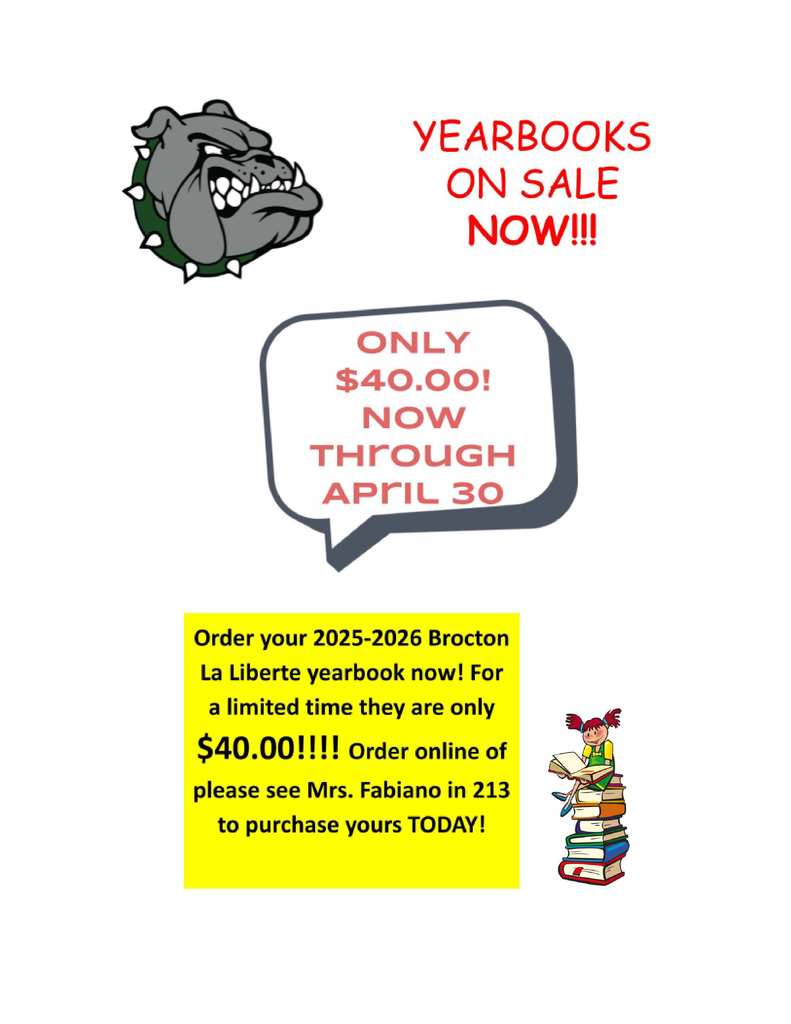 Brocton MSHS Yearbook Sales Flyer
