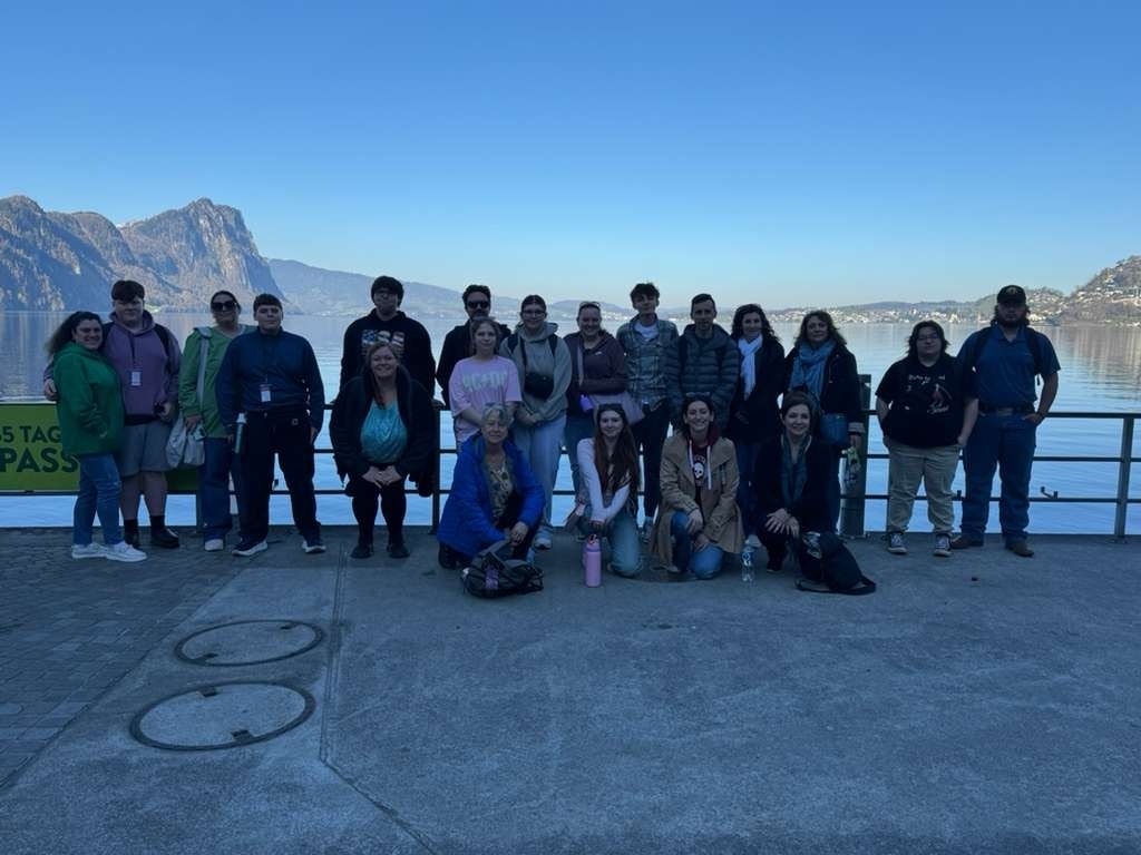 Group photo of Travel Club on Lake Lucerne