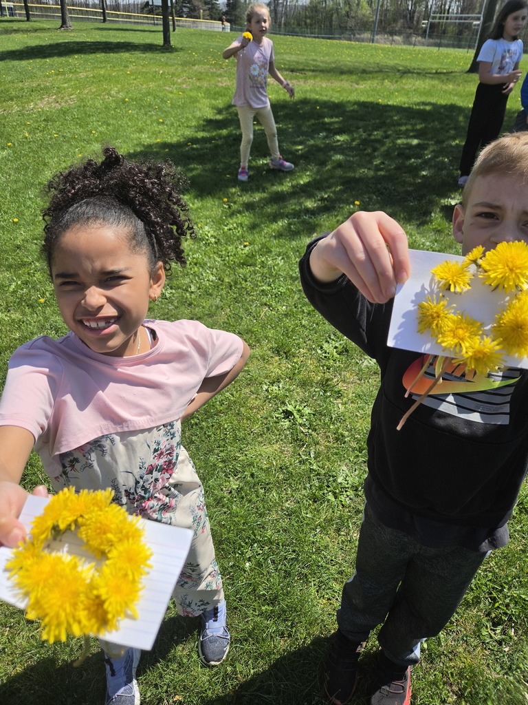 Students with flowers