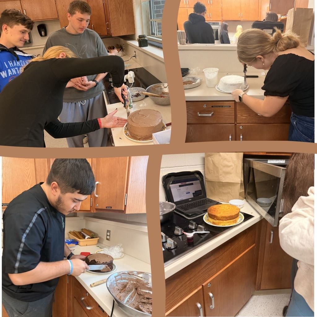 Students at work in the kitchen