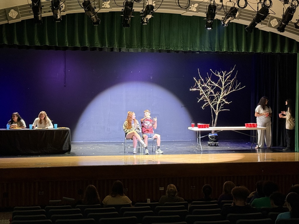 students on stage