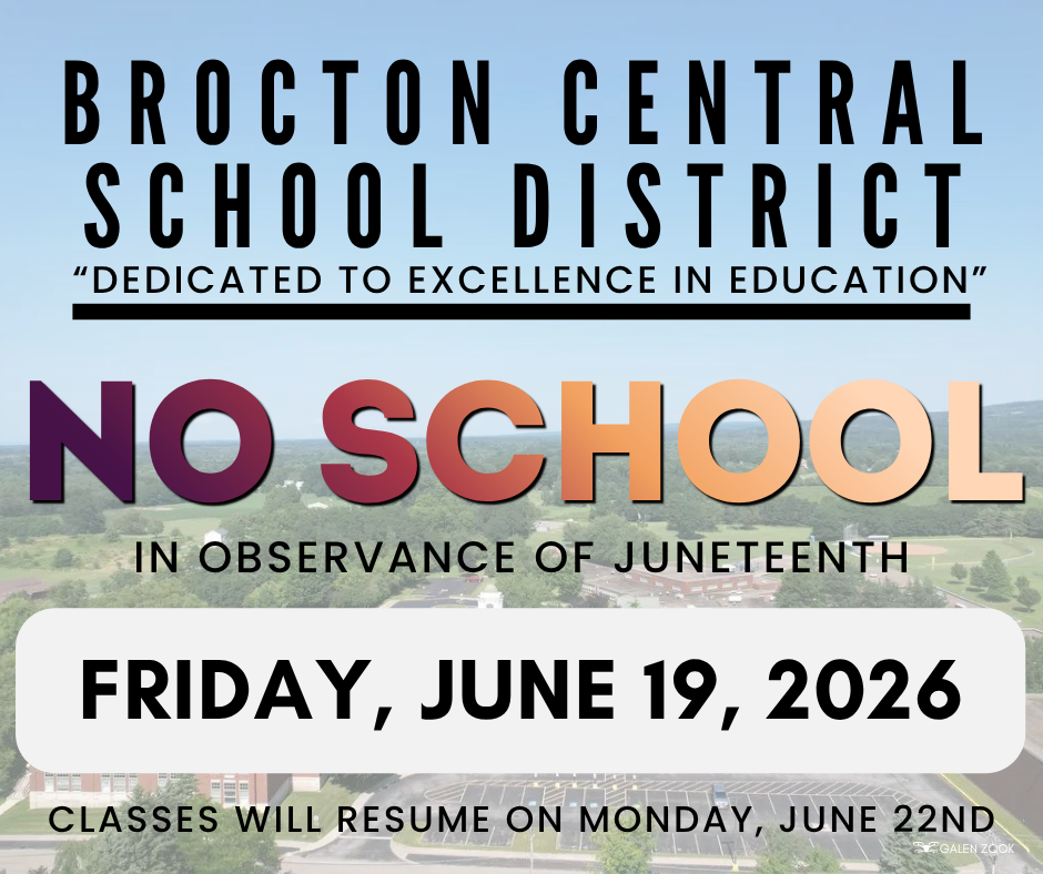 No school in observance of Juneteenth, Friday, June 19, 2026. Classes will resume on Monday, June 22nd.