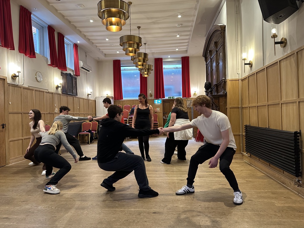 Students doing theater workshop