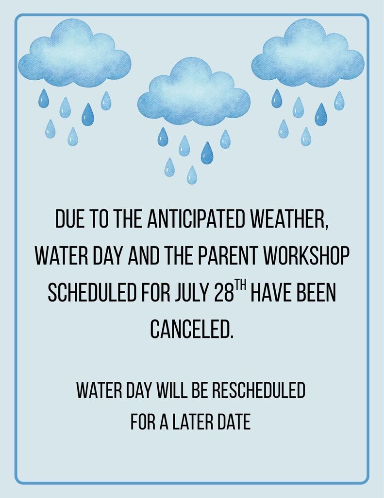 Family First Summer Learning Program Event Cancellation for July 28th