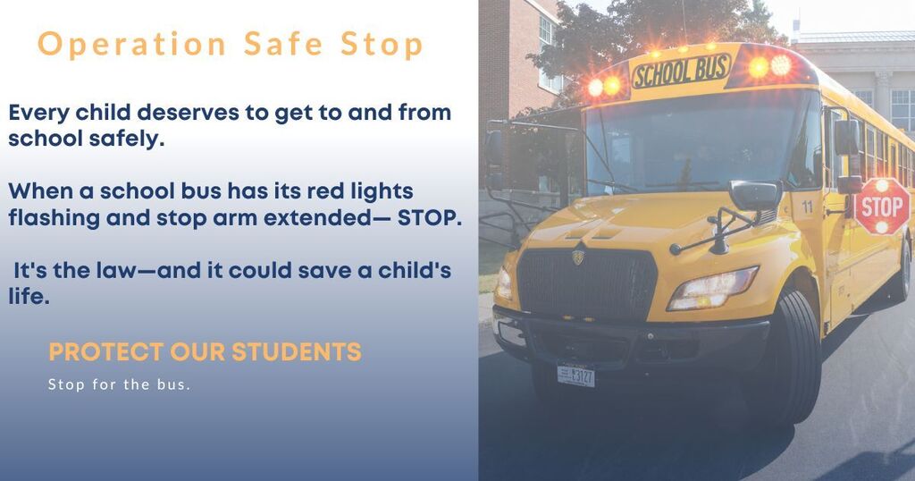 school bus with flashing lights for operation safe stop initiative