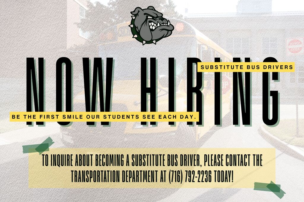 Now Hiring Substitute Bus Drivers