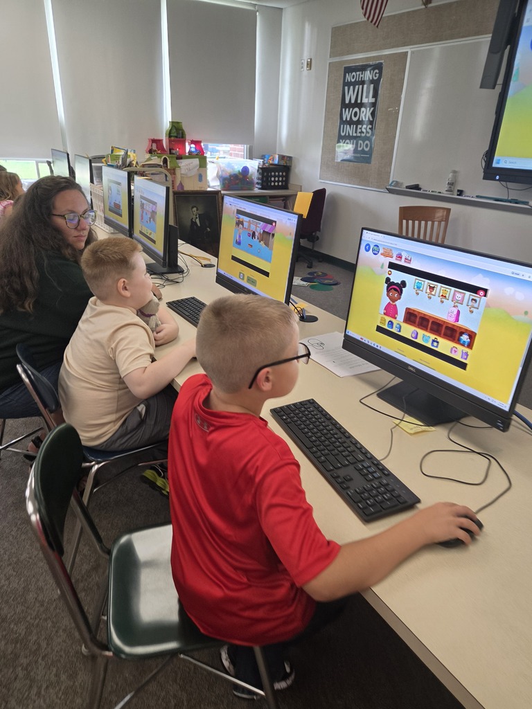 Students at computer