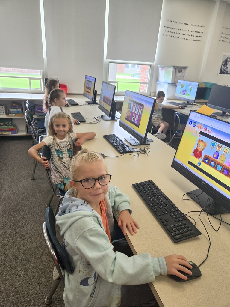 students at computers