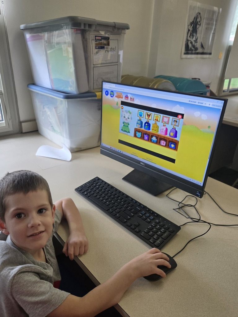 Student at computer