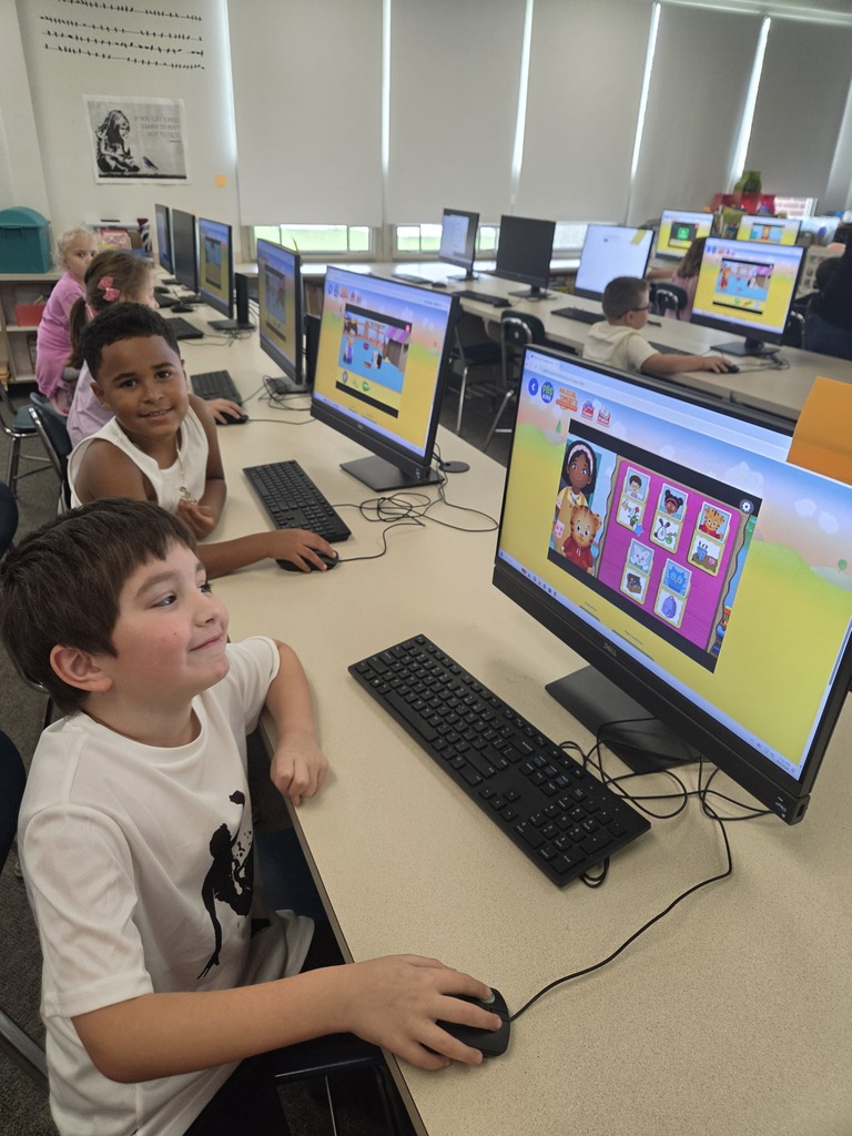 Students at computers
