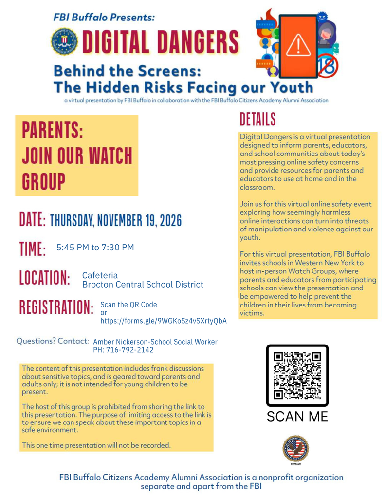 event flyer for a presentation about digital dangers