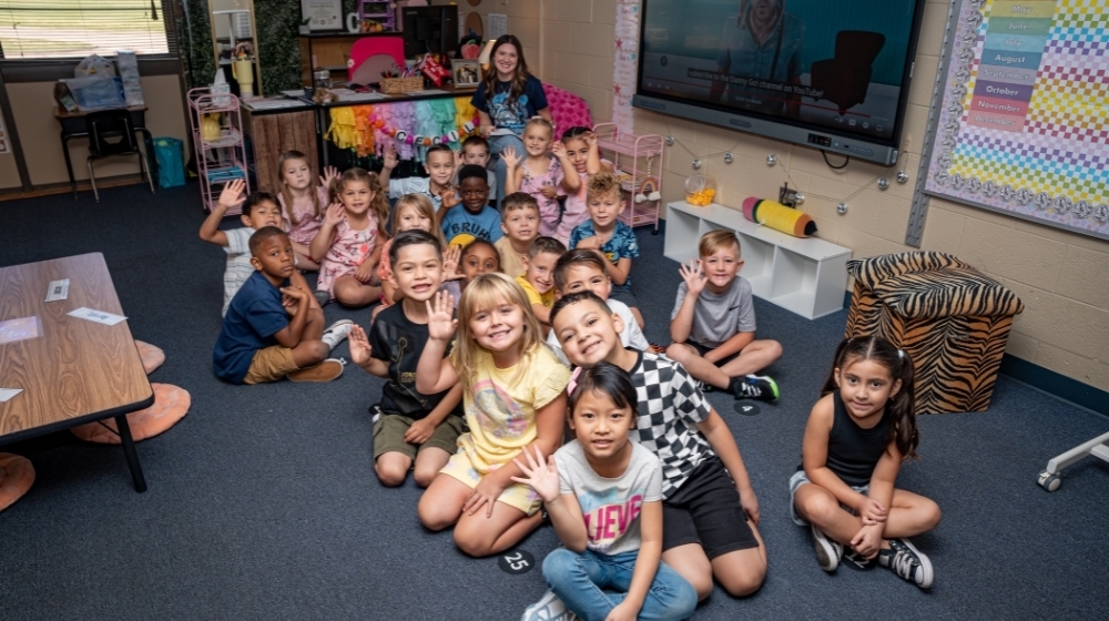 Student and Teacher in a classroom.