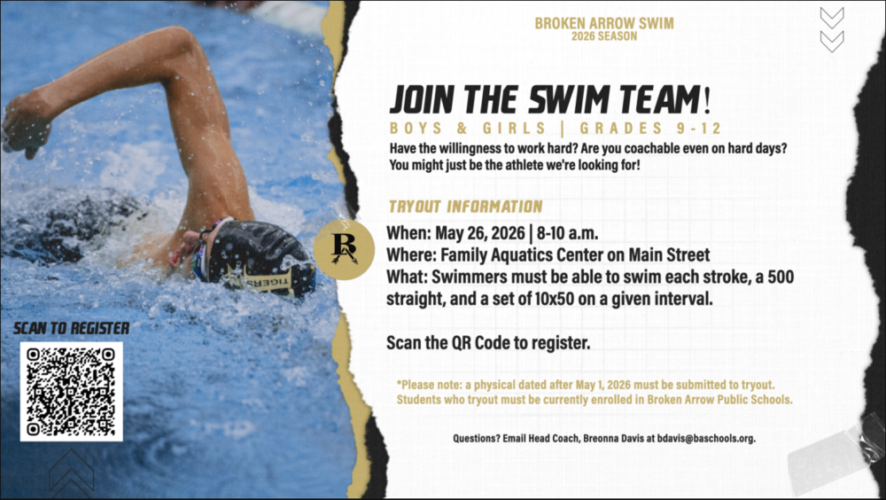 Broken Arrow Swimming: Tryout Information | 2026