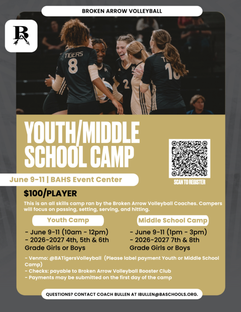 Broken Arrow Volleyball: Youth & Middle School Summer Camp | 2026