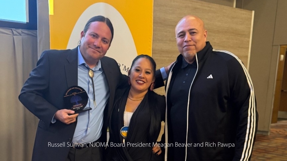 Picture of Russell Sullivan, NJOMA Board President Meagan Beaver and Rich Pawpa