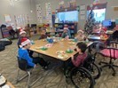 Students designed a gingerbread house.