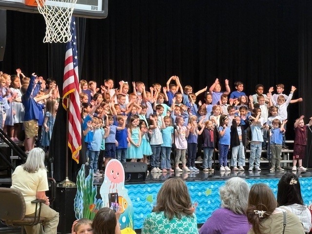 Kindergarten students performed Baby Beluga on Friday.