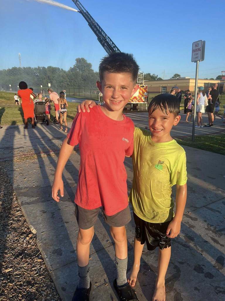 Brothers at school event.