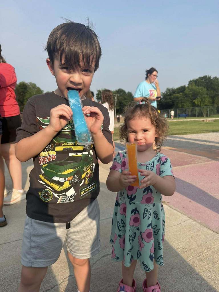 Brother and sister at school event.
