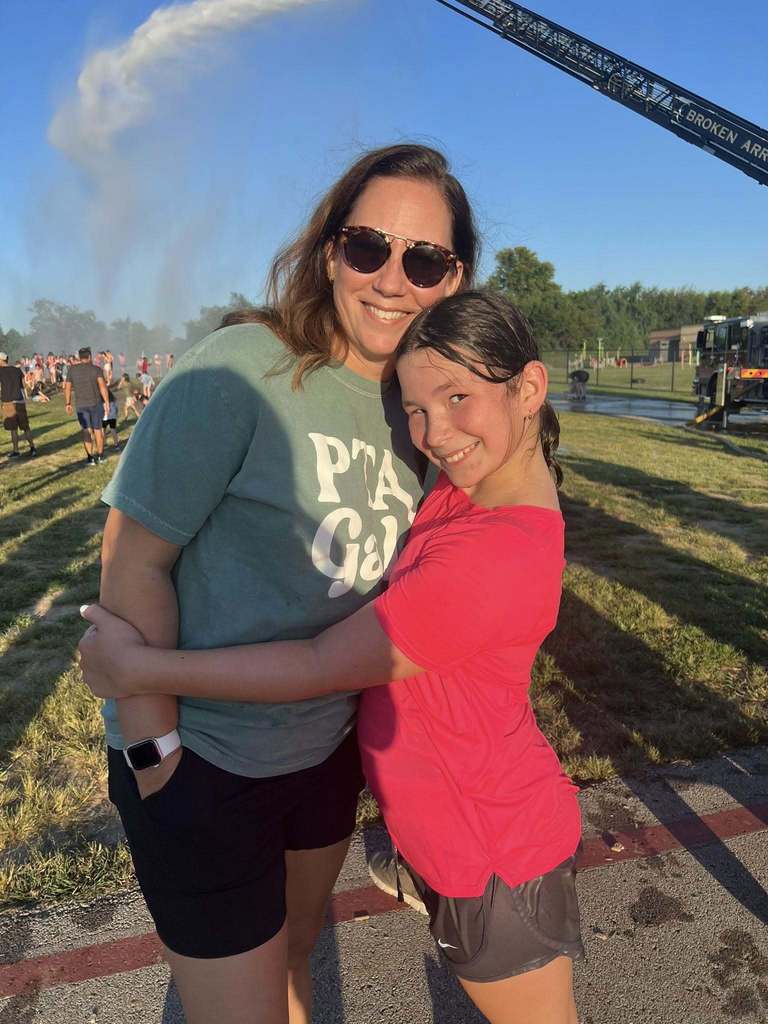Mom and daughter at school event